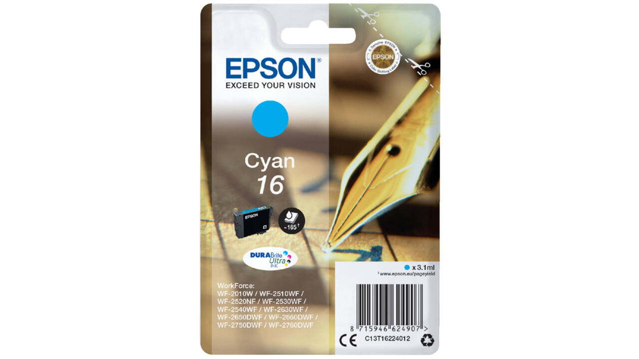 Inktcartridge Epson 16 T1622 blauw