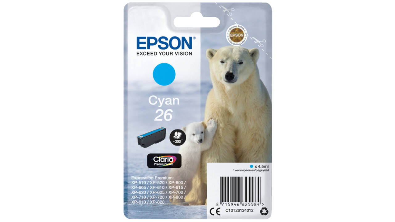 Inktcartridge Epson 26 T2612 blauw
