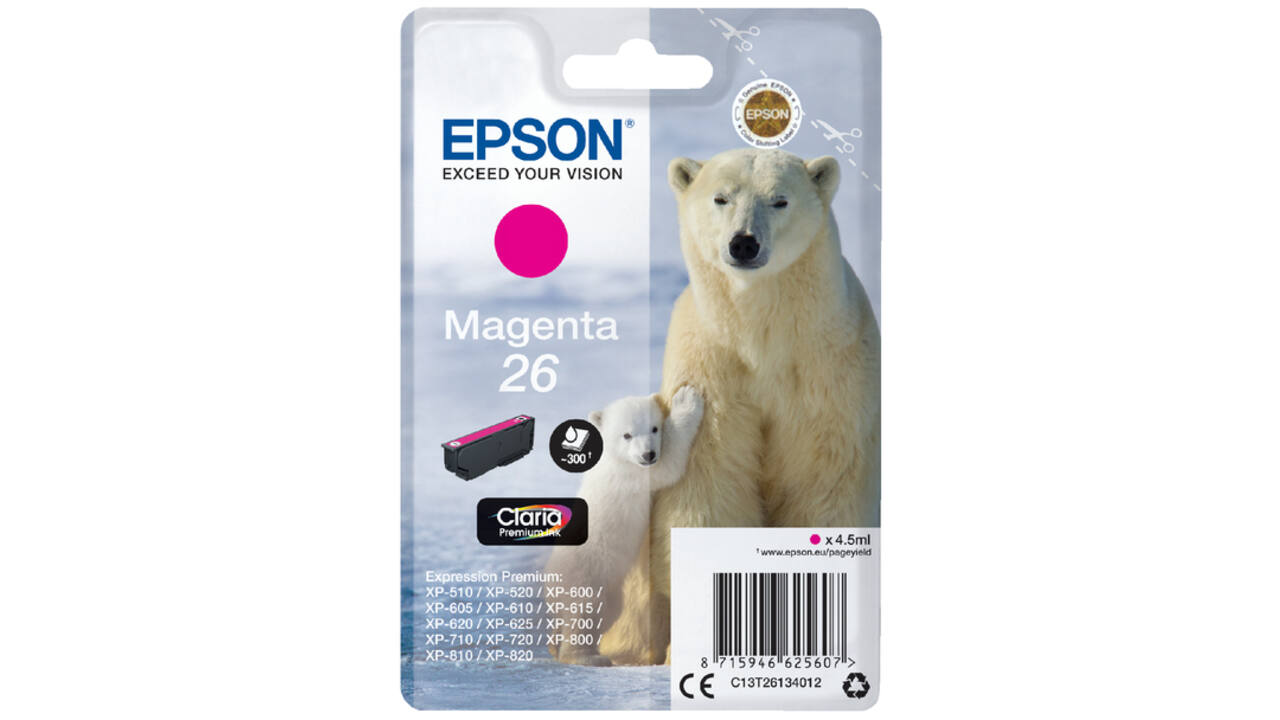 Inktcartridge Epson 26 T2613 rood