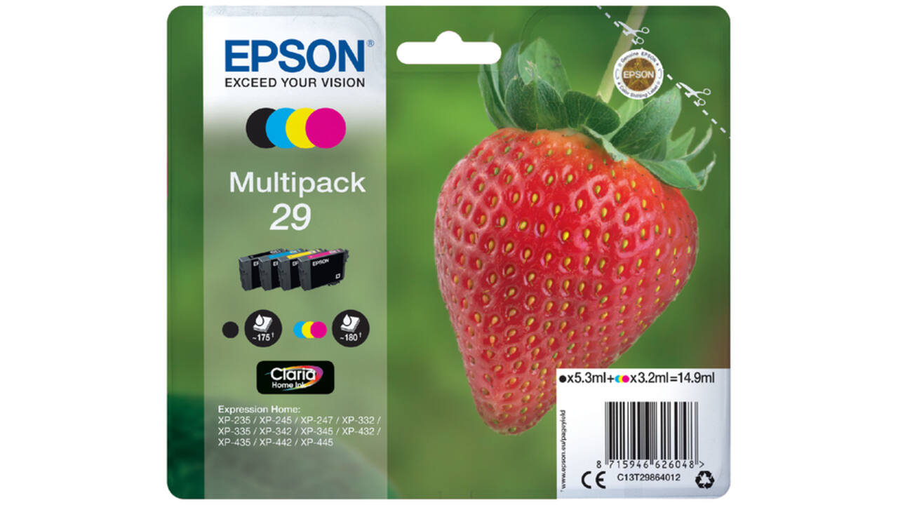 Inktcartridge Epson 29 T2986 zwart + 3 kleuren