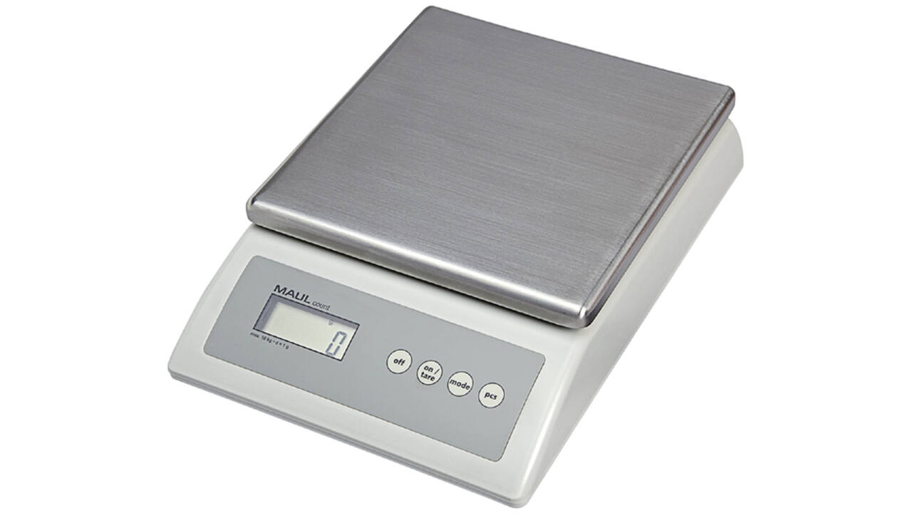 Pakketweger MAUL Count 10kg metalen plateau 17x17.5cm 220V + batterij grijs