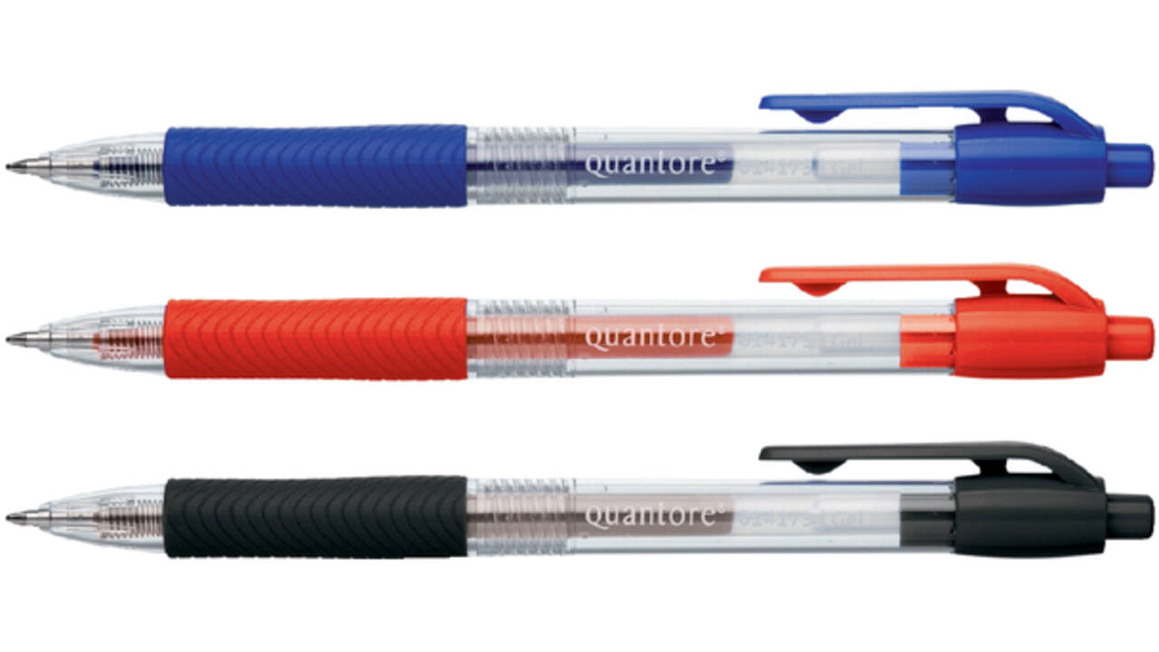 Gelschrijver Quantore gripdrukknop 0.7mm zwart