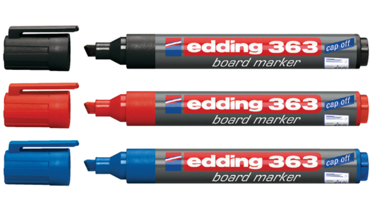 Viltstift edding 363 whiteboard schuin 1-5mm zwart