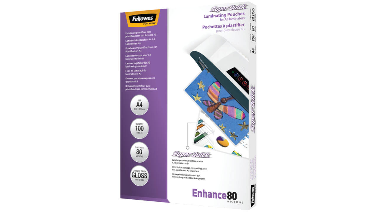 Lamineerhoes Fellowes A4 Superquick 2x80micron 100stuks
