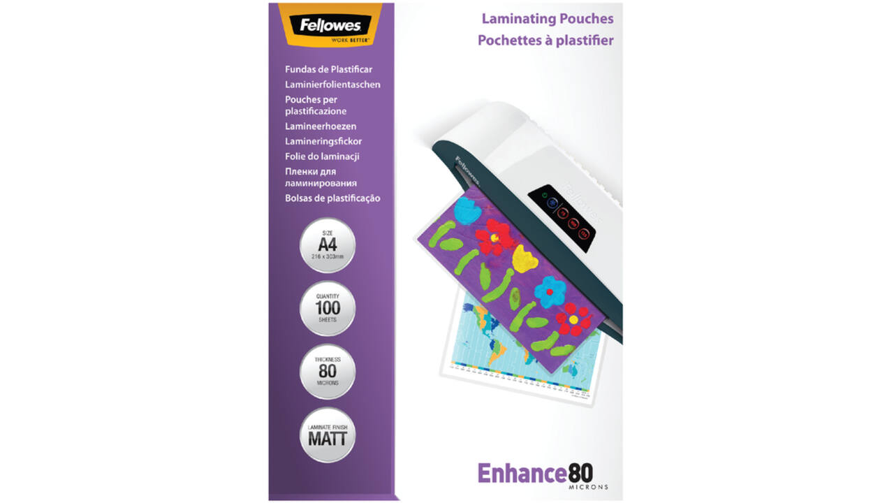 Lamineerhoes Fellowes A4 2x80micron mat 100stuks