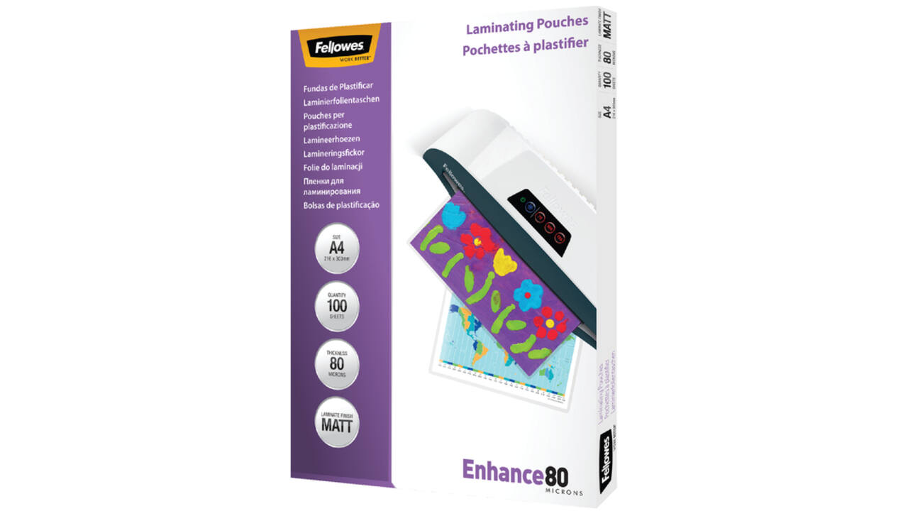 Lamineerhoes Fellowes A4 2x80micron mat 100stuks