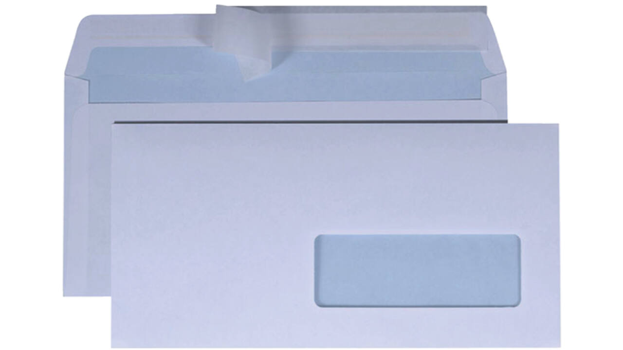 Envelop Quantore 114x229mm venster 4x11cm rechts zelfk 50st
