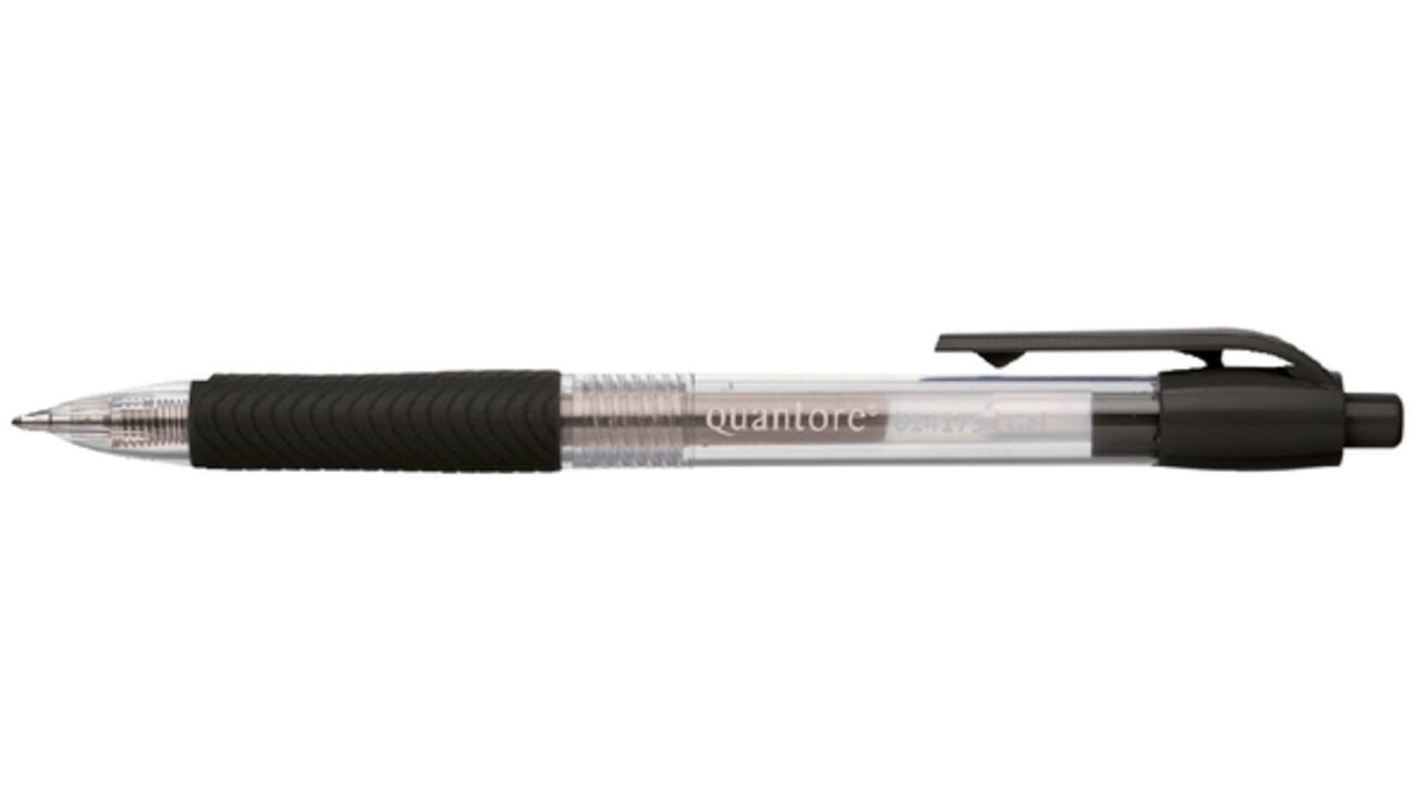 Gelschrijver Quantore gripdrukknop 0.7mm zwart