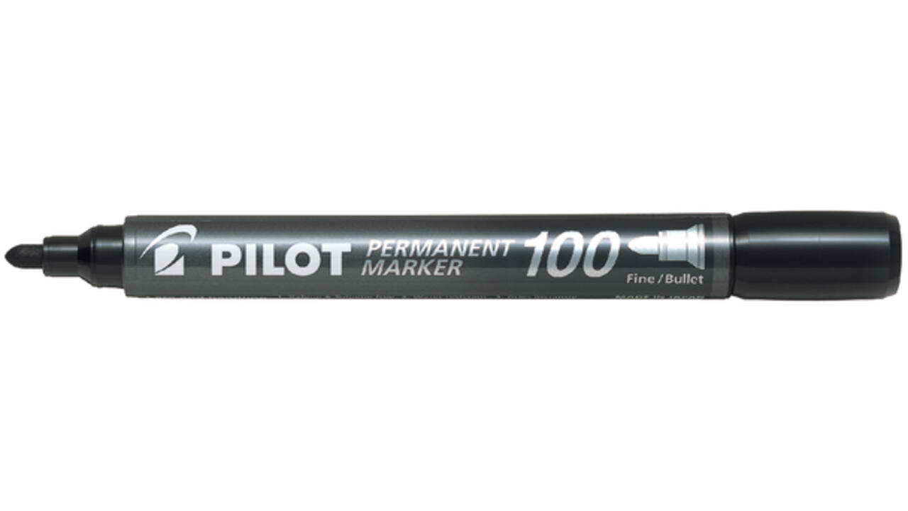 Viltstift PILOT 100 rond fijn zwart doos à 15+5 gratis