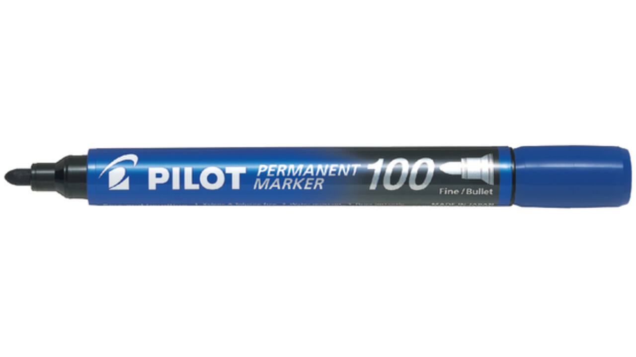 Viltstift PILOT 100 rond fijn blauw doos à 15+5 gratis