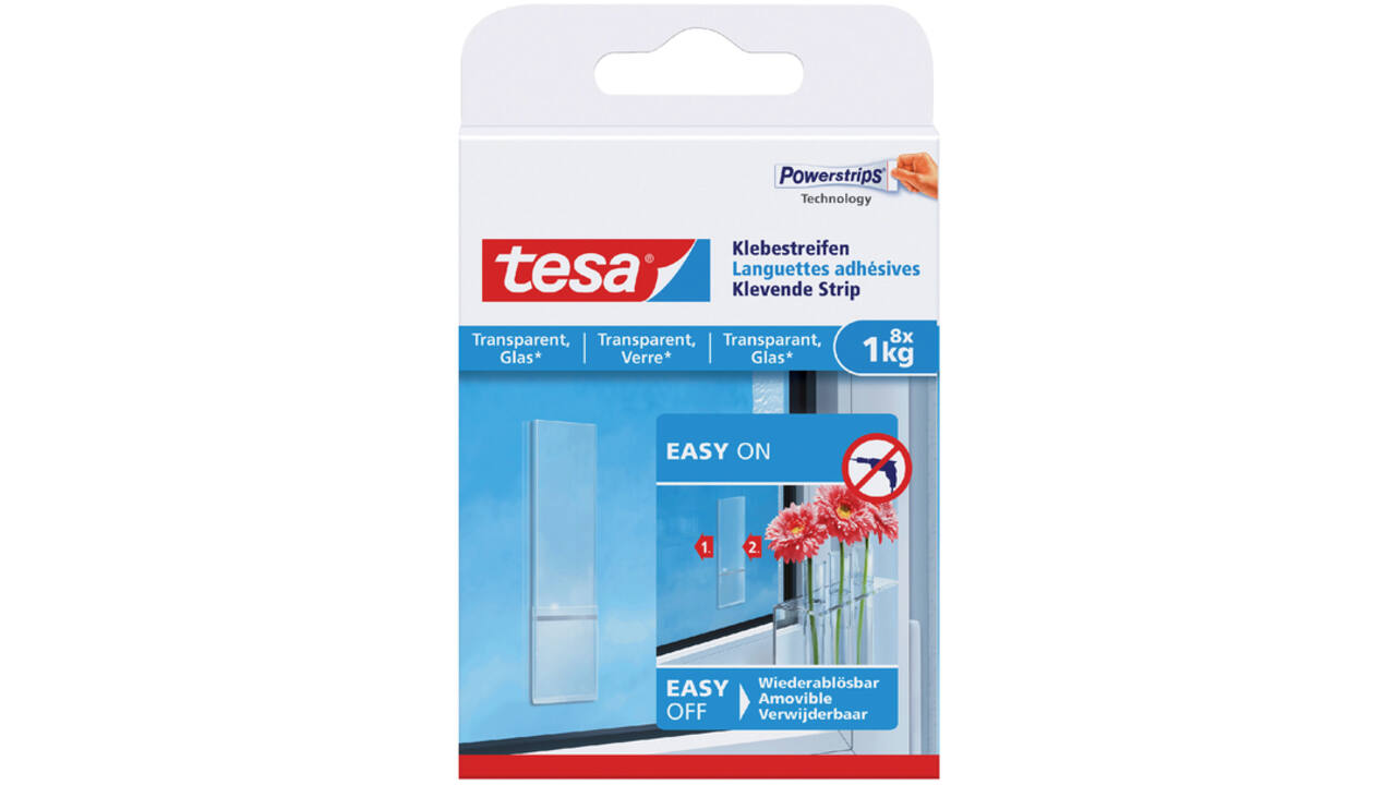 Kleefstrips tesa® dubbelzijdig transparant 1kg 8 stuks
