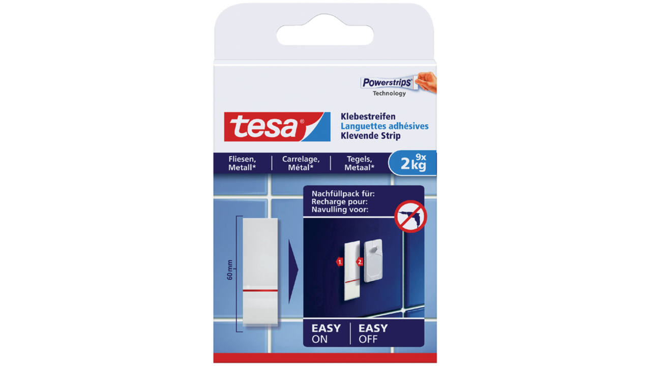 Kleefstrips tesa® tegels & metaal 2kg wit