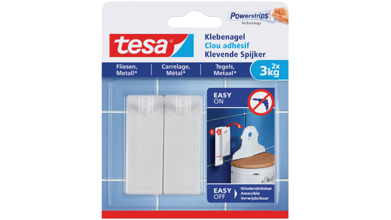 Klevende Spijker tesa® tegels & metaal 3kg wit