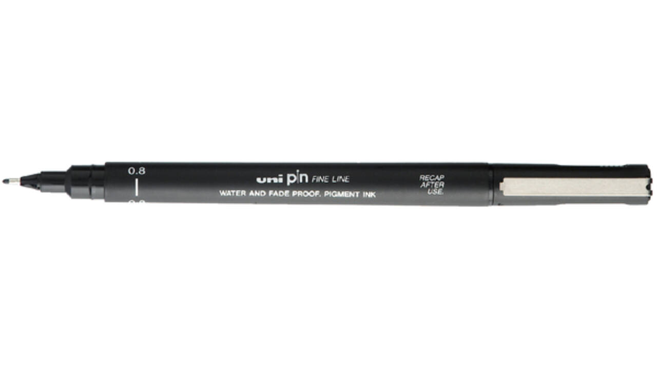Fineliner Uni-ball Pin 0.8mm zwart
