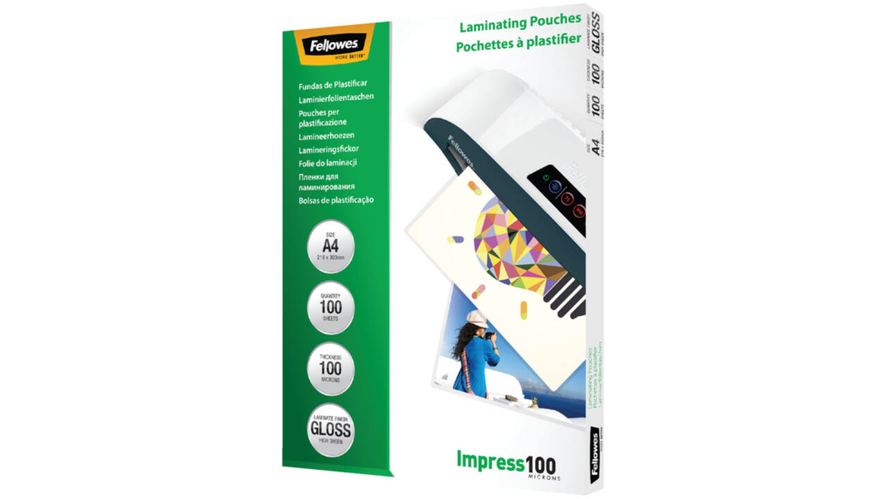 Lamineerhoes Fellowes A4 2x100micron glans 100stuks