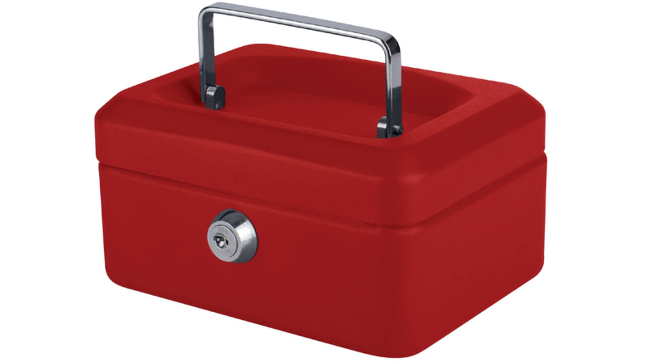 Geldkist Quantore 150x115x80mm rood