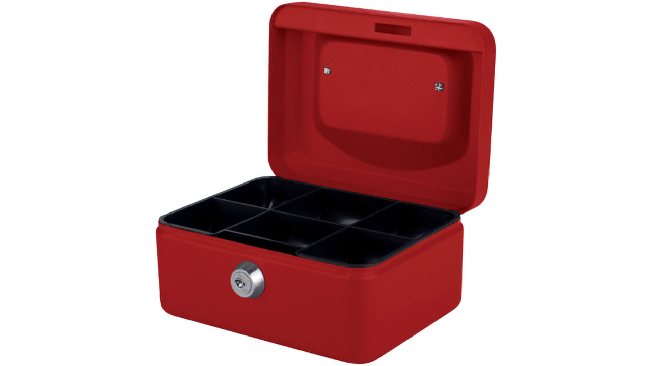 Geldkist Quantore 150x115x80mm rood