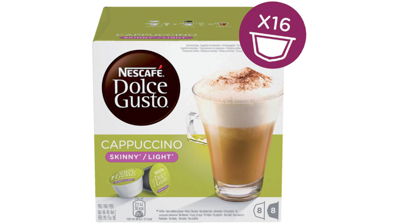 Koffiecups Dolce Gusto Cappuccino light 16 stuks voor 8 kopjes