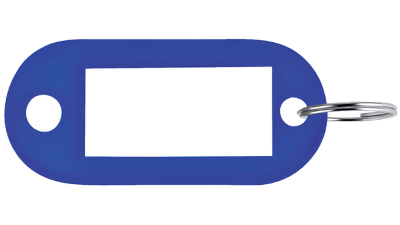 Sleutellabel Pavo kunststof blauw