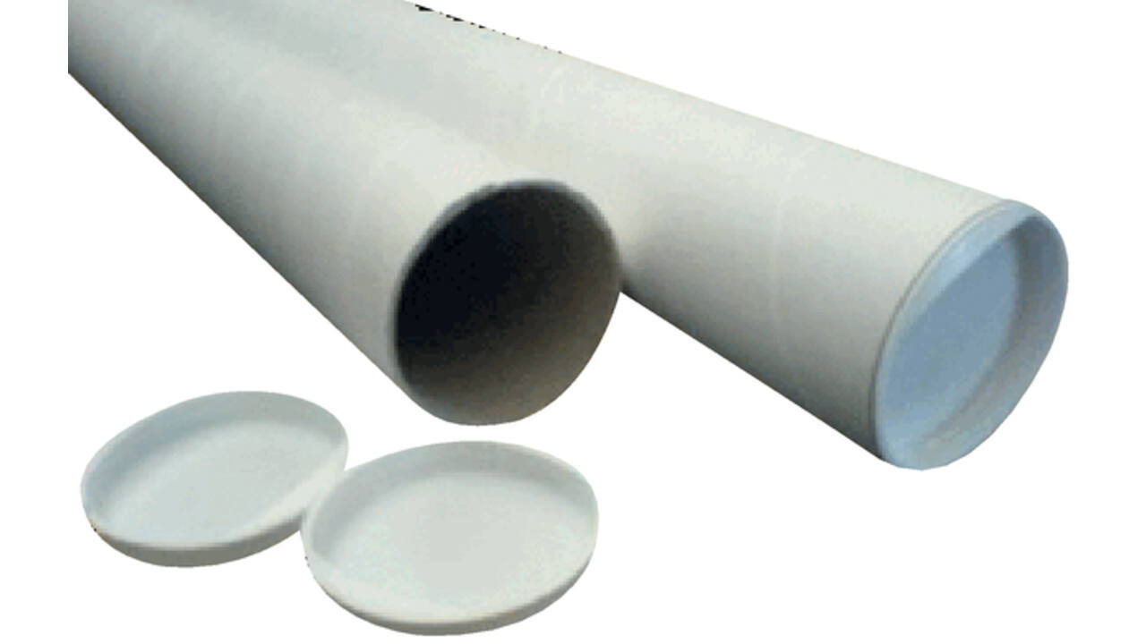Verzendkoker CleverPack A0 850x50x1.5 met doppen wit pak à 5 stuks