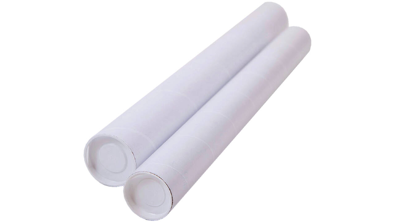 Verzendkoker CleverPack A2 450x50x1.5 met doppen wit pak à 20 stuks