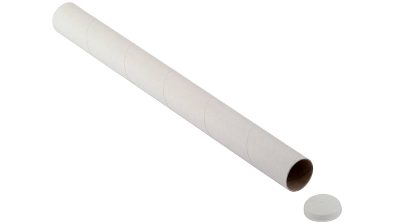 Verzendkoker CleverPack A0 850x50x1.5 met doppen wit pak à 5 stuks