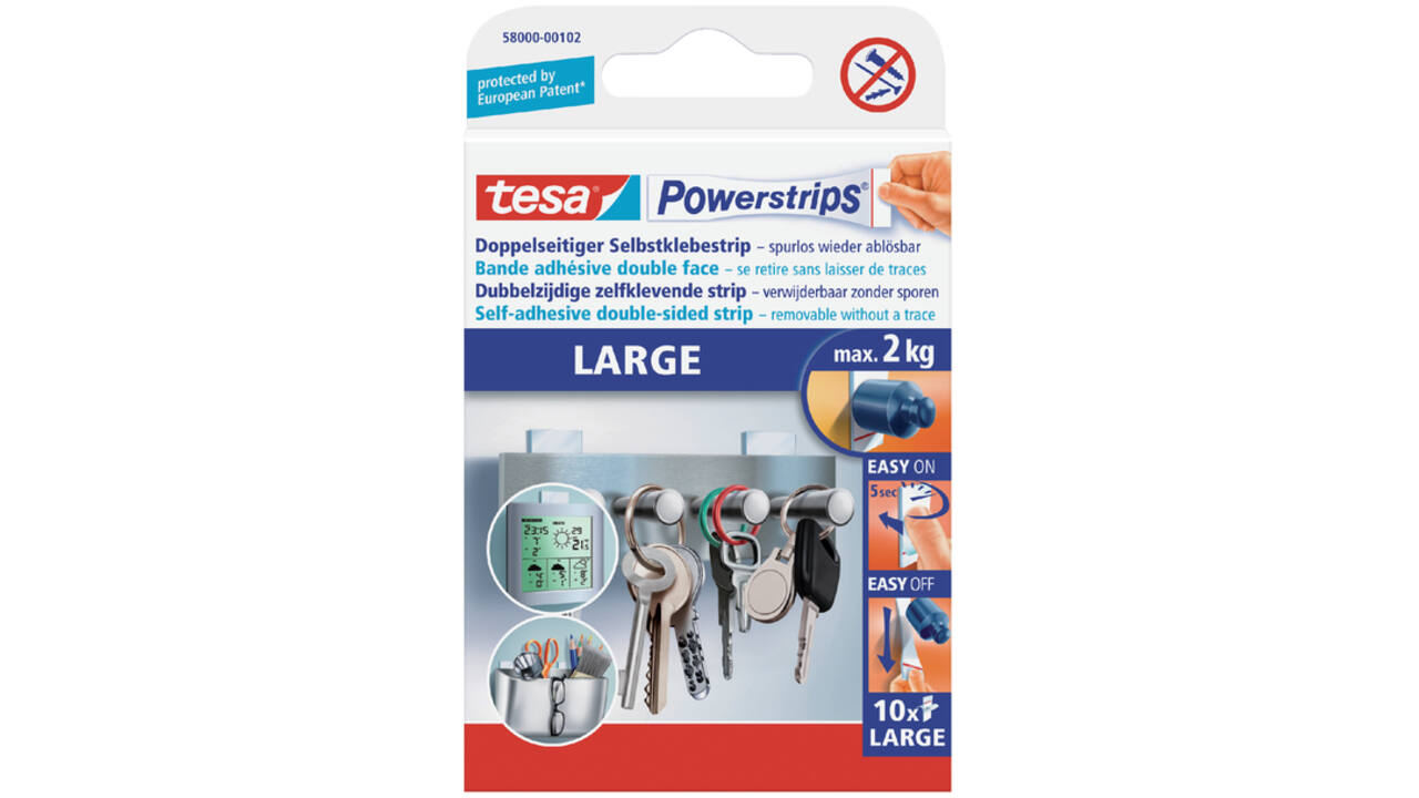 Kleefstrips tesa Powerstrips® LARGE dubbelzijdig 2kg