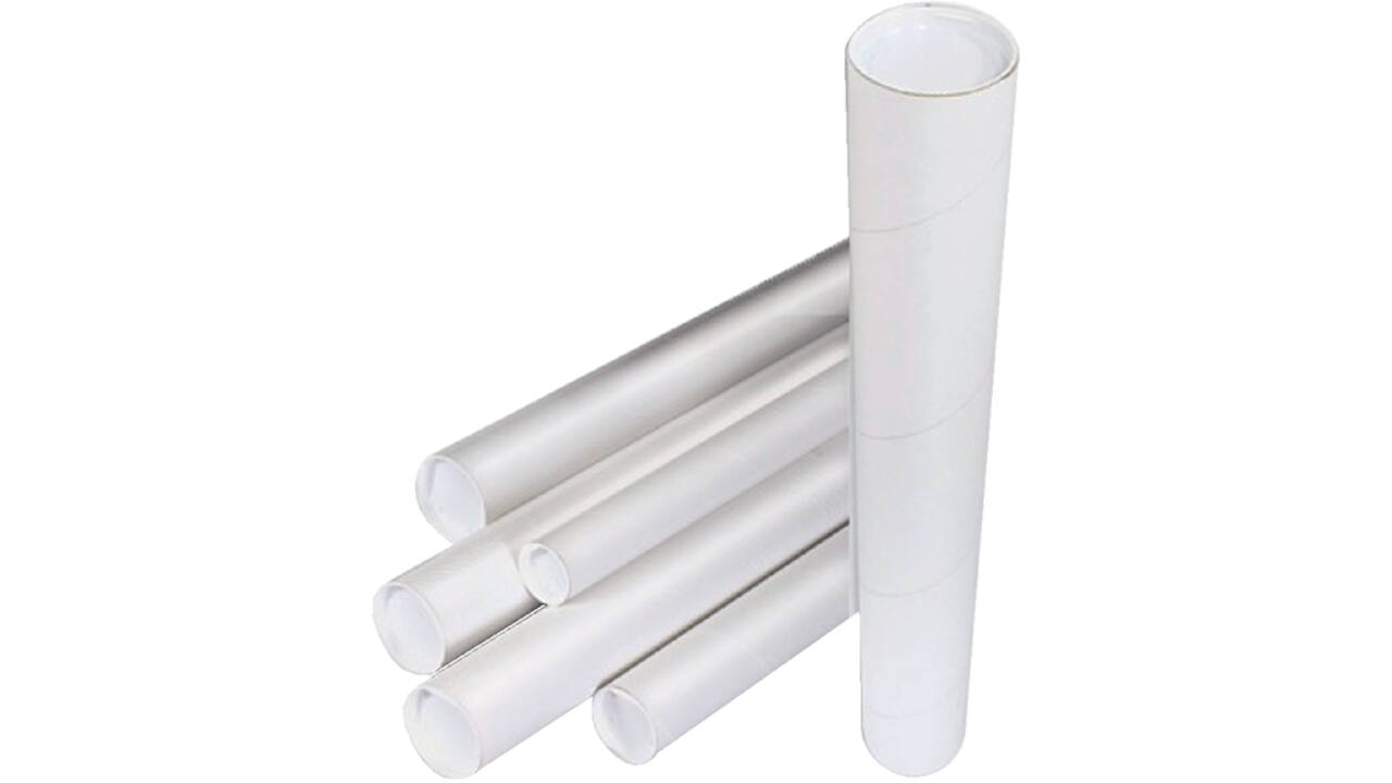 Verzendkoker CleverPack A2 450x50x1.5 met doppen wit pak à 20 stuks