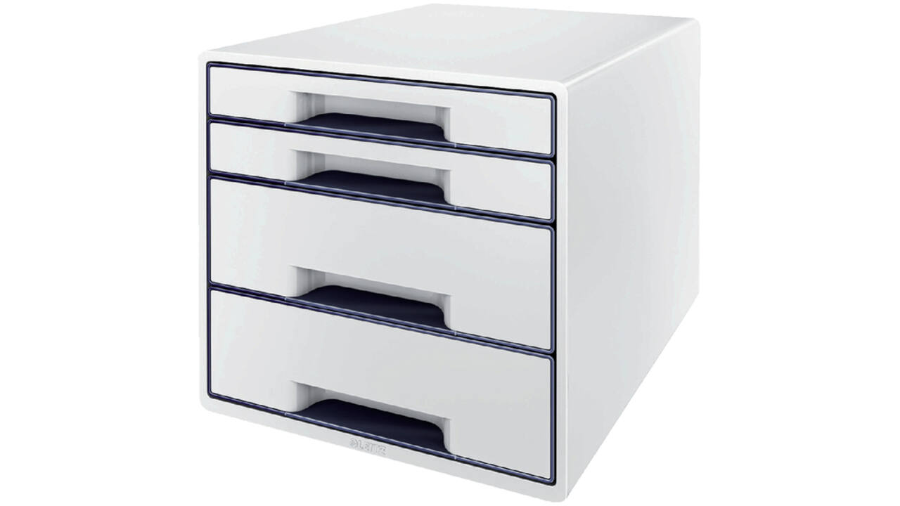 Ladenblok Leitz Wow Cube A4 maxi 4 laden wit/grijs
