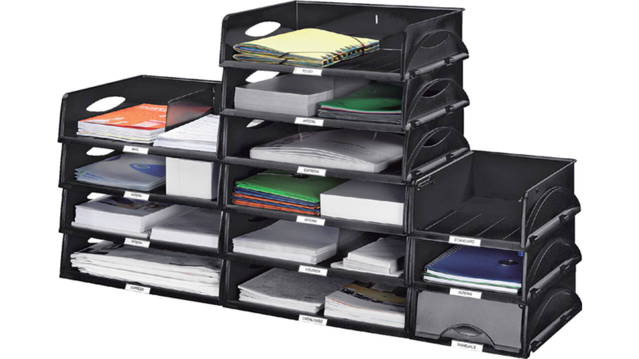 Brievenbak Leitz Sorty standaard A4 maxi dwars zwart