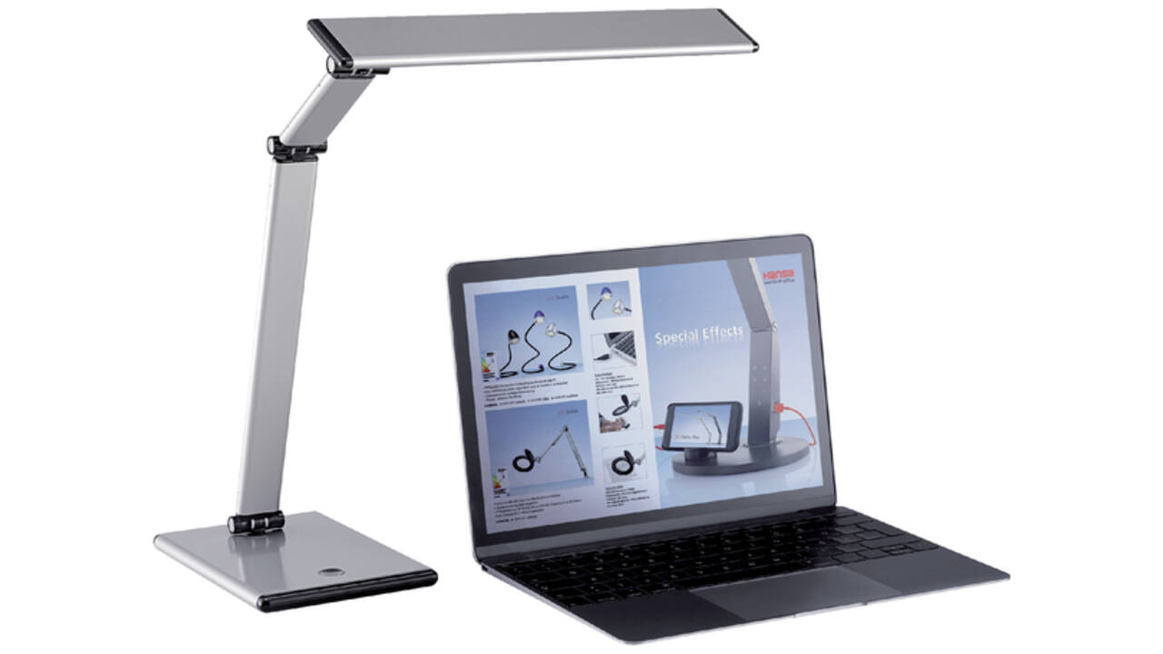 Bureaulamp Hansa led Slim zilvergrijs