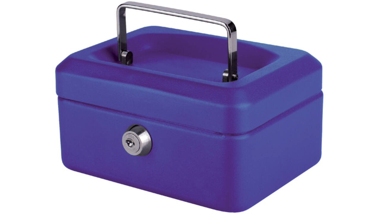 Geldkist Quantore 150x115x80mm blauw