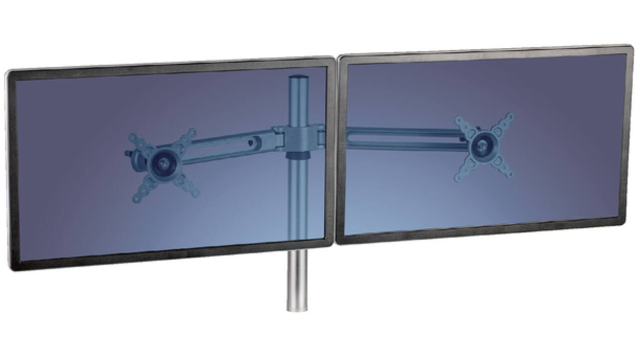 Zit-Sta monitorarm Fellowes dubbel zwart