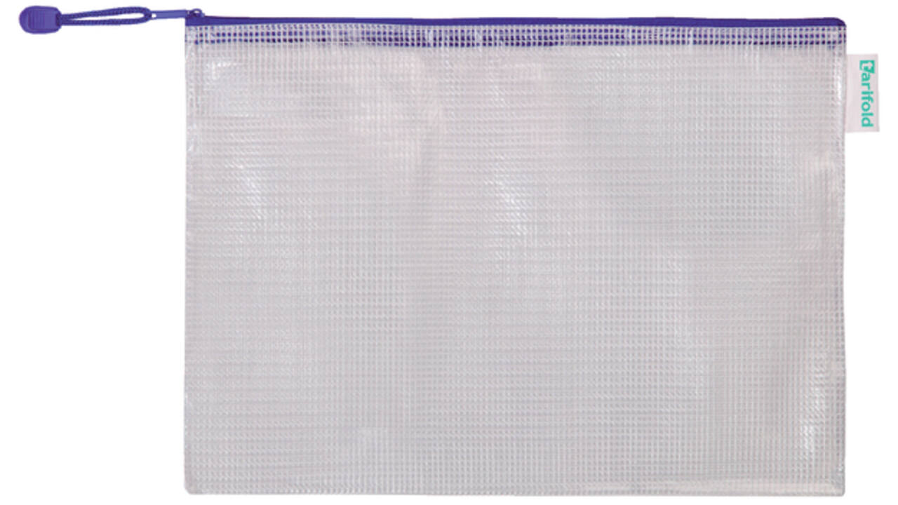 Opbergtas Tarifold met rits 330x240mm PVC blauw