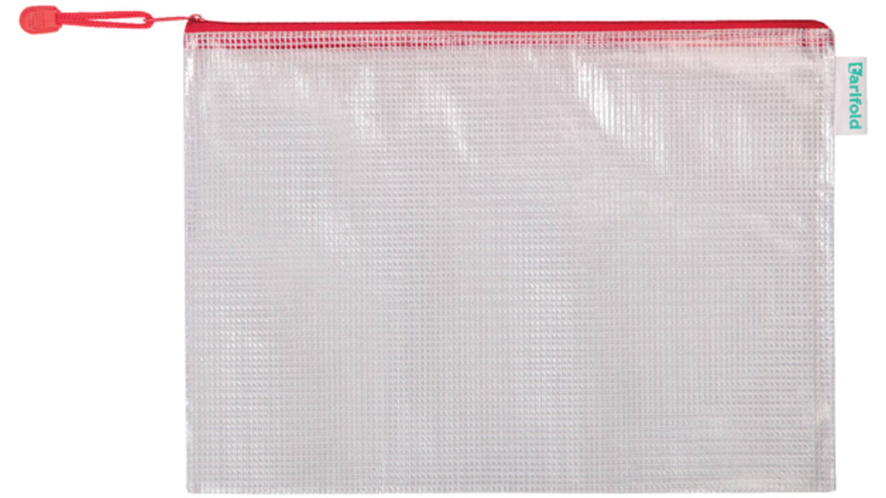 Opbergtas Tarifold met rits 330x240mm PVC rood