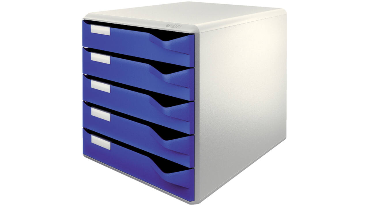Ladenblok Leitz A4 5 laden blauw/wit