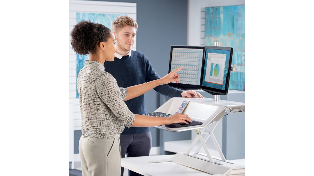 Zit-Sta werkplek Fellowes Lotus wit