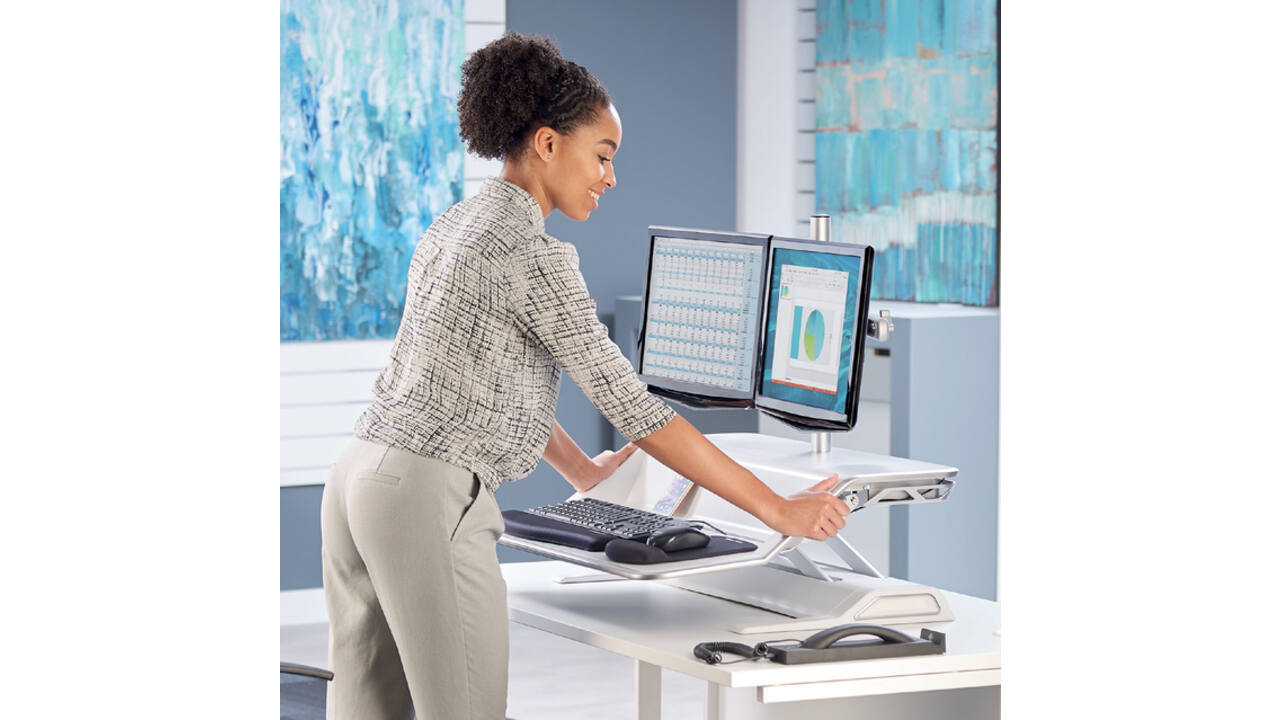 Zit-Sta werkplek Fellowes Lotus wit