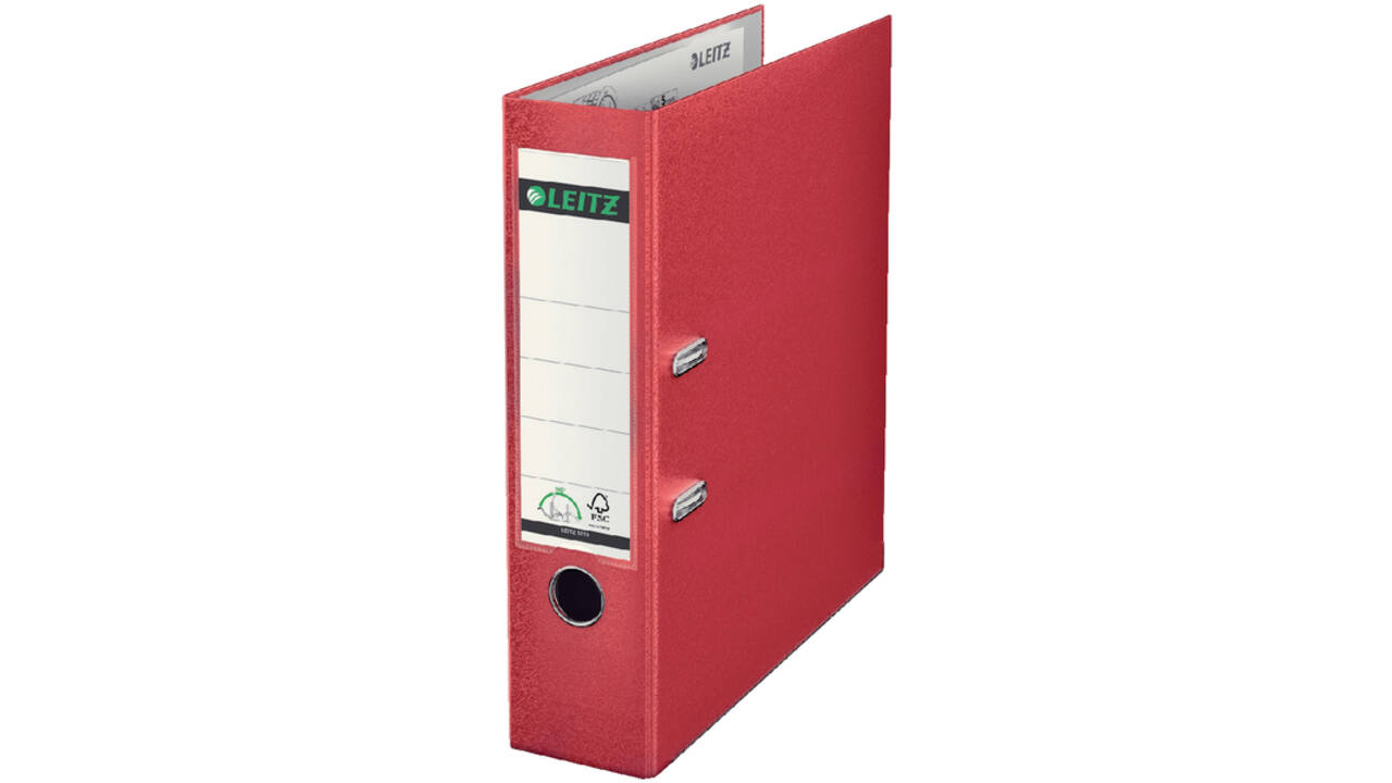 Ordner Leitz 1010 180° 80mm PP A4 rood