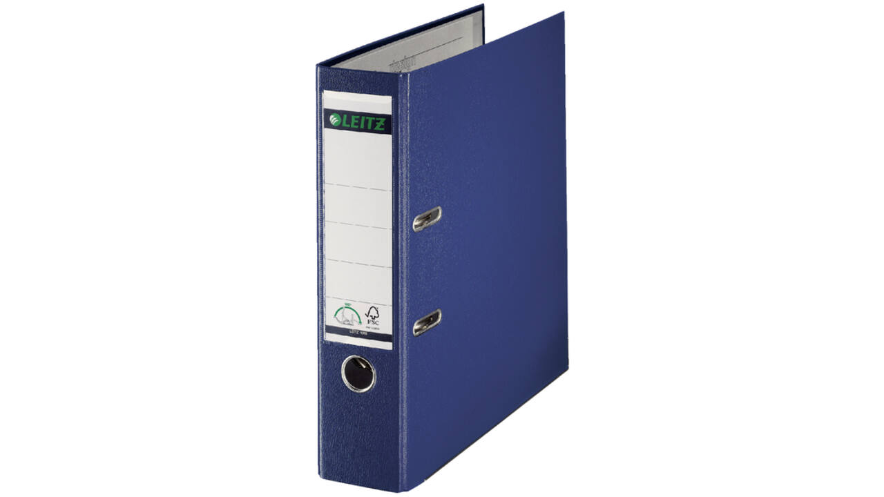 Ordner Leitz 1010 180° 80mm PP A4 blauw