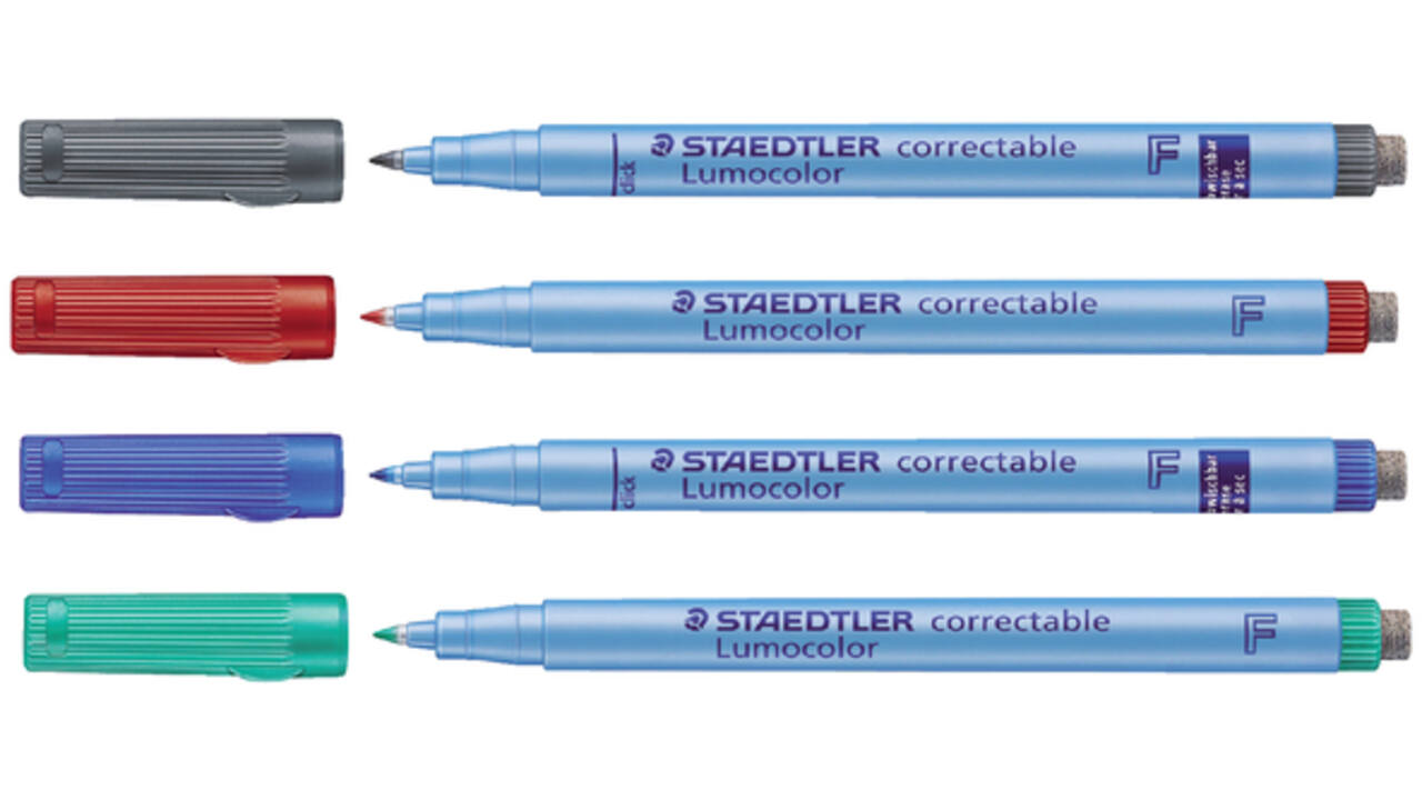 Viltstift Staedtler Lumocolor 305 non permanent correctable F blauw