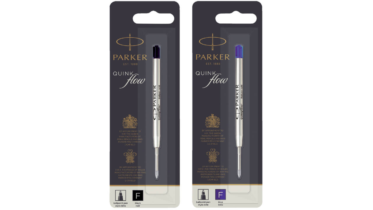 Balpenvulling Parker Quinkflow fijn blauw blister à 1 stuk