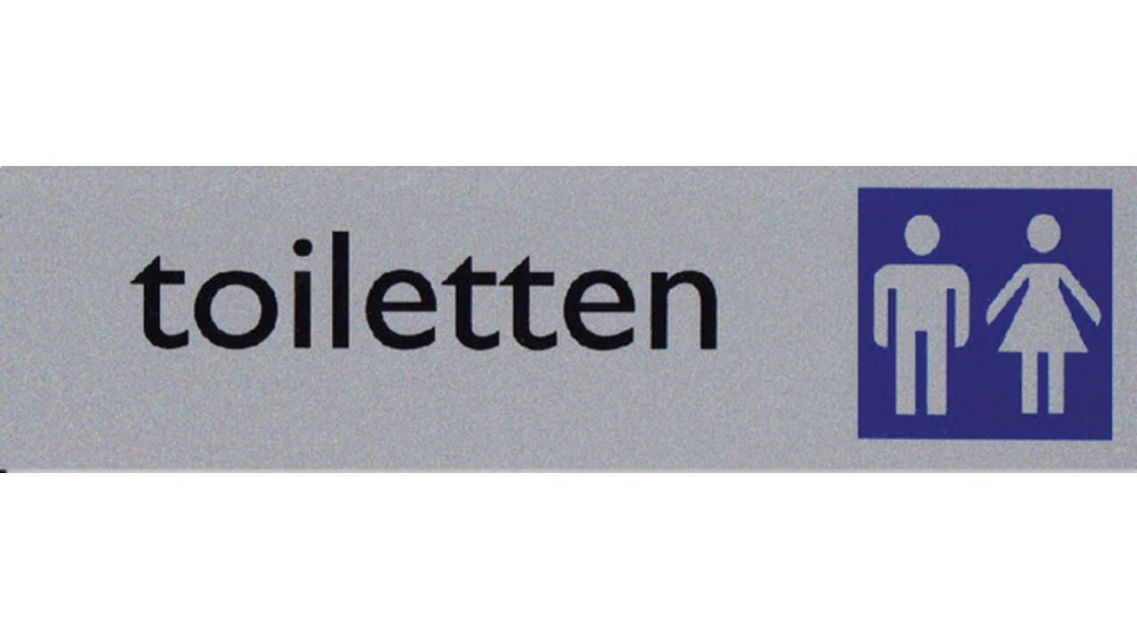 Infobord pictogram toiletten dames/heren 165x44mm