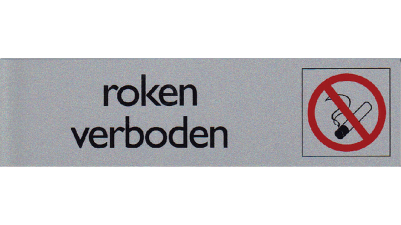Infobord pictogram roken verboden 165x44mm
