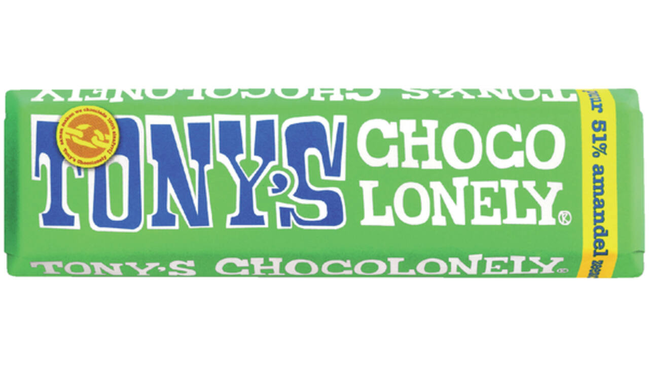 Chocolade Tony's Chocolonely amandel zeezout reep 47gr