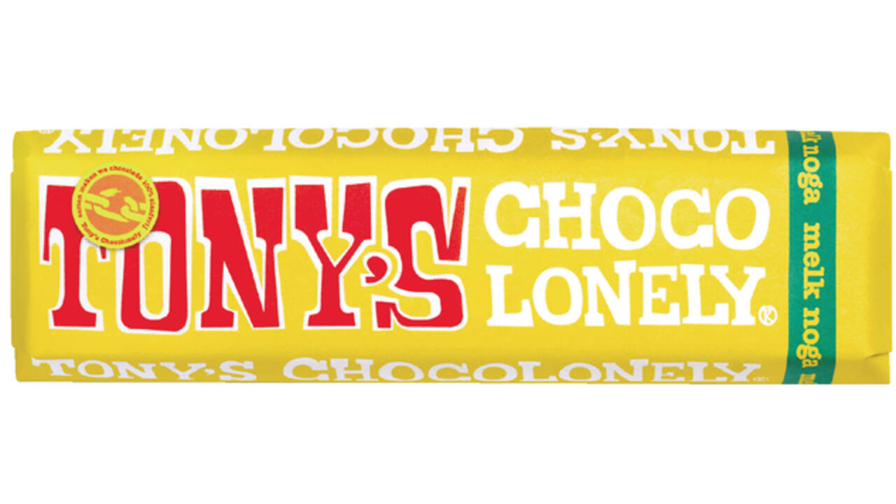 Chocolade Tony's Chocolonely melk noga reep 47gr