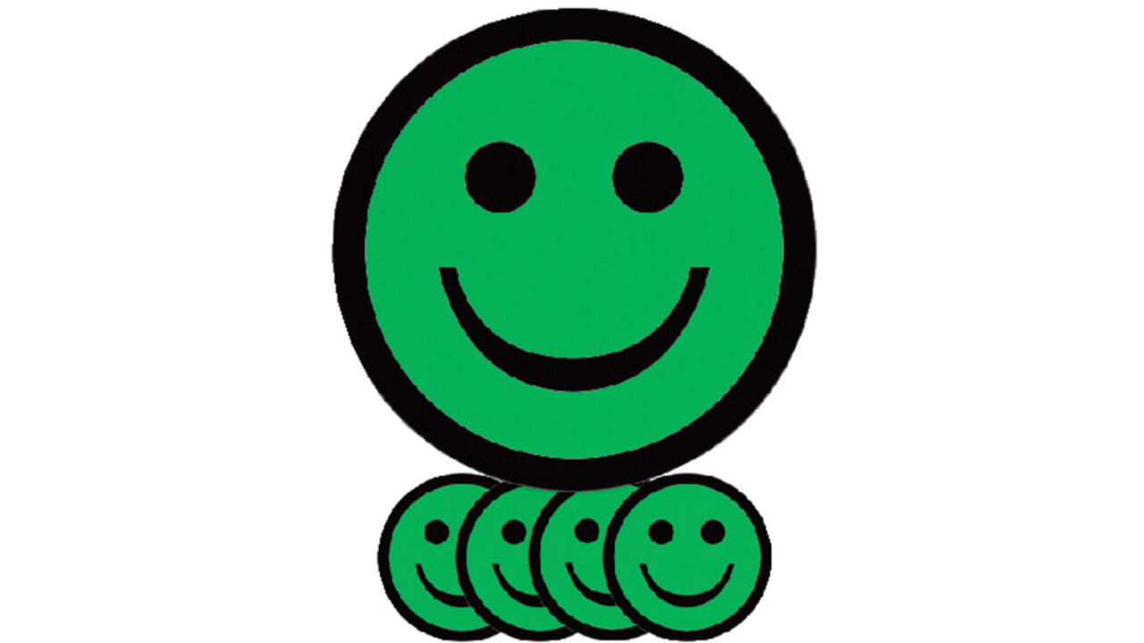 Magneet smiley 50mm emotie blij groen