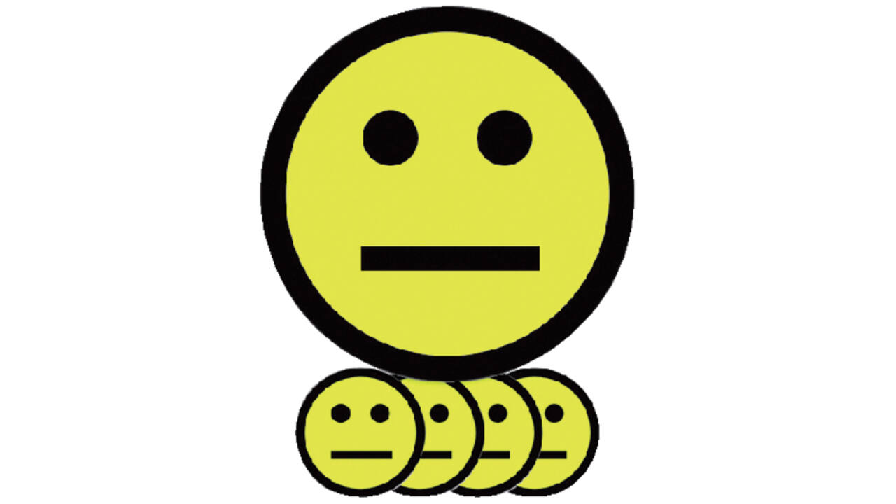 Magneet smiley 25mm emotie neutraal geel