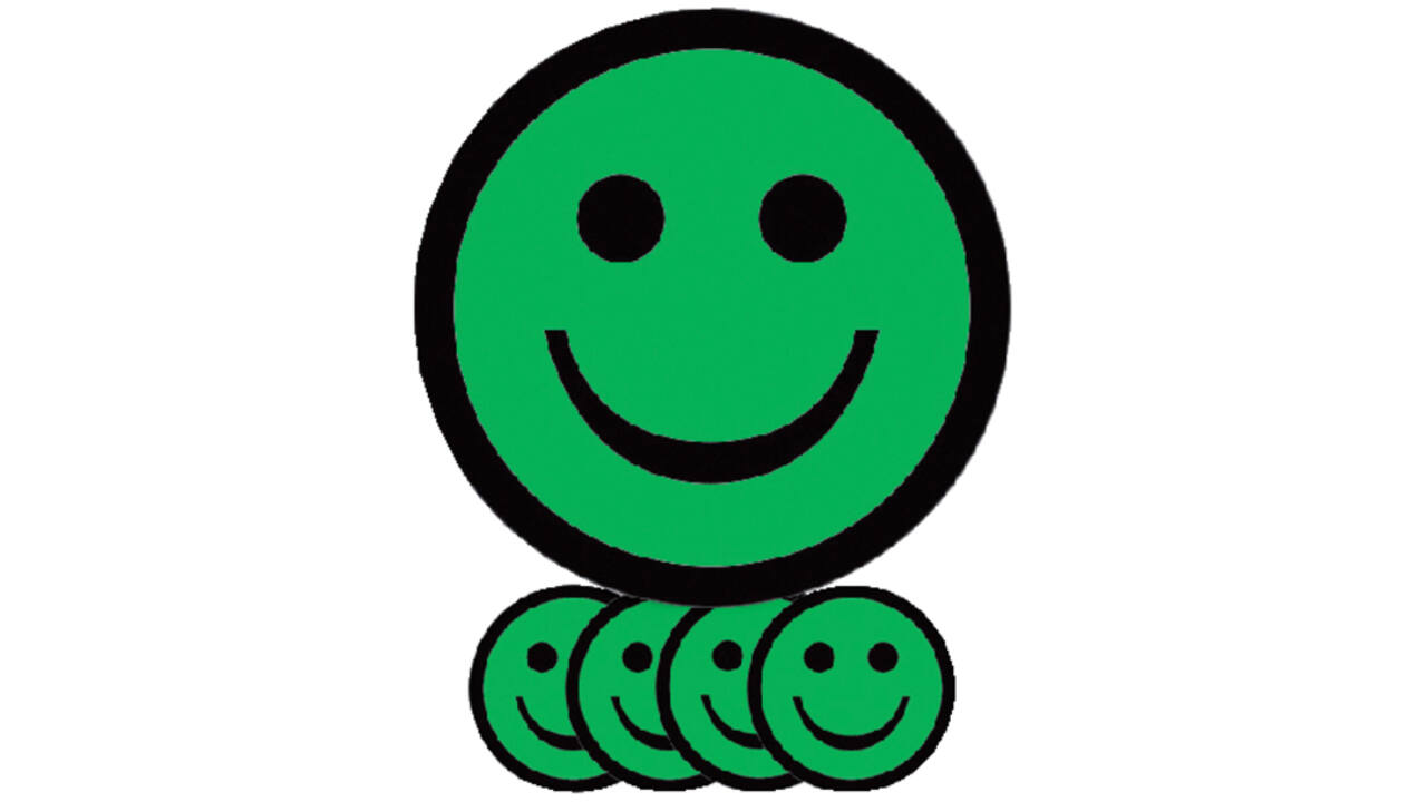 Magneet smiley 25mm emotie blij groen