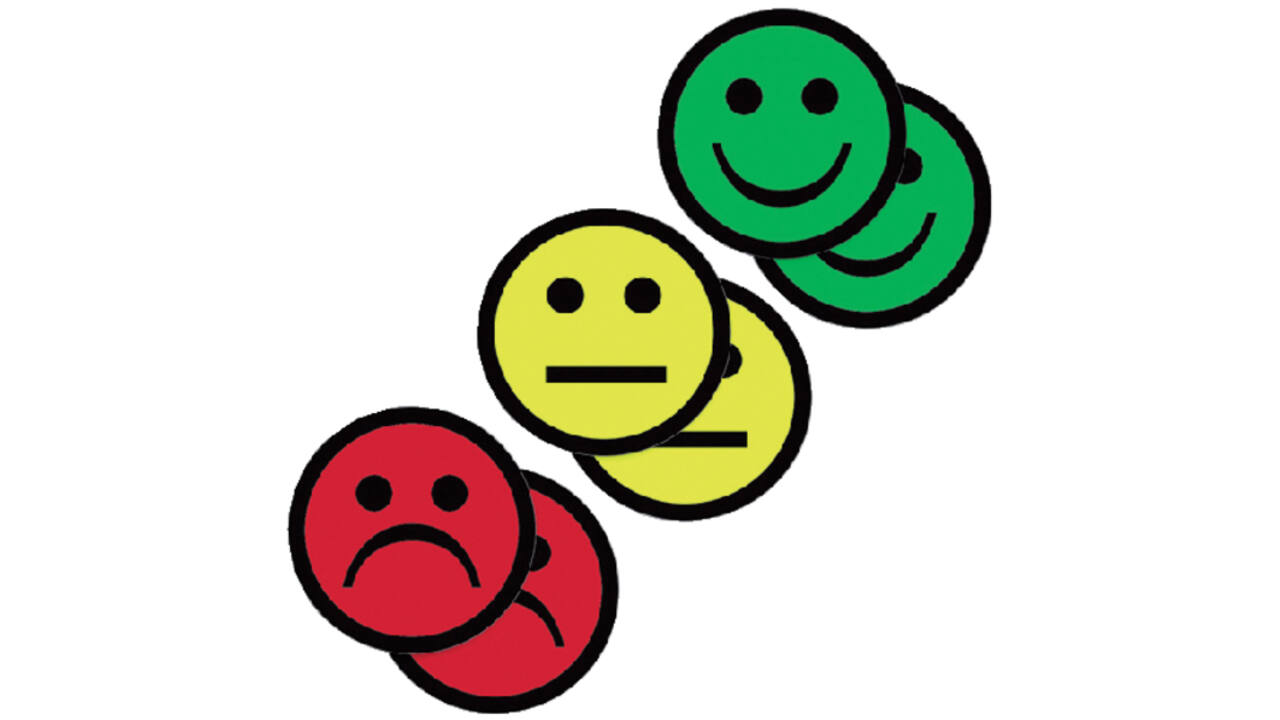 Magneet smiley 25mm 2x geel 2x groen 2x rood